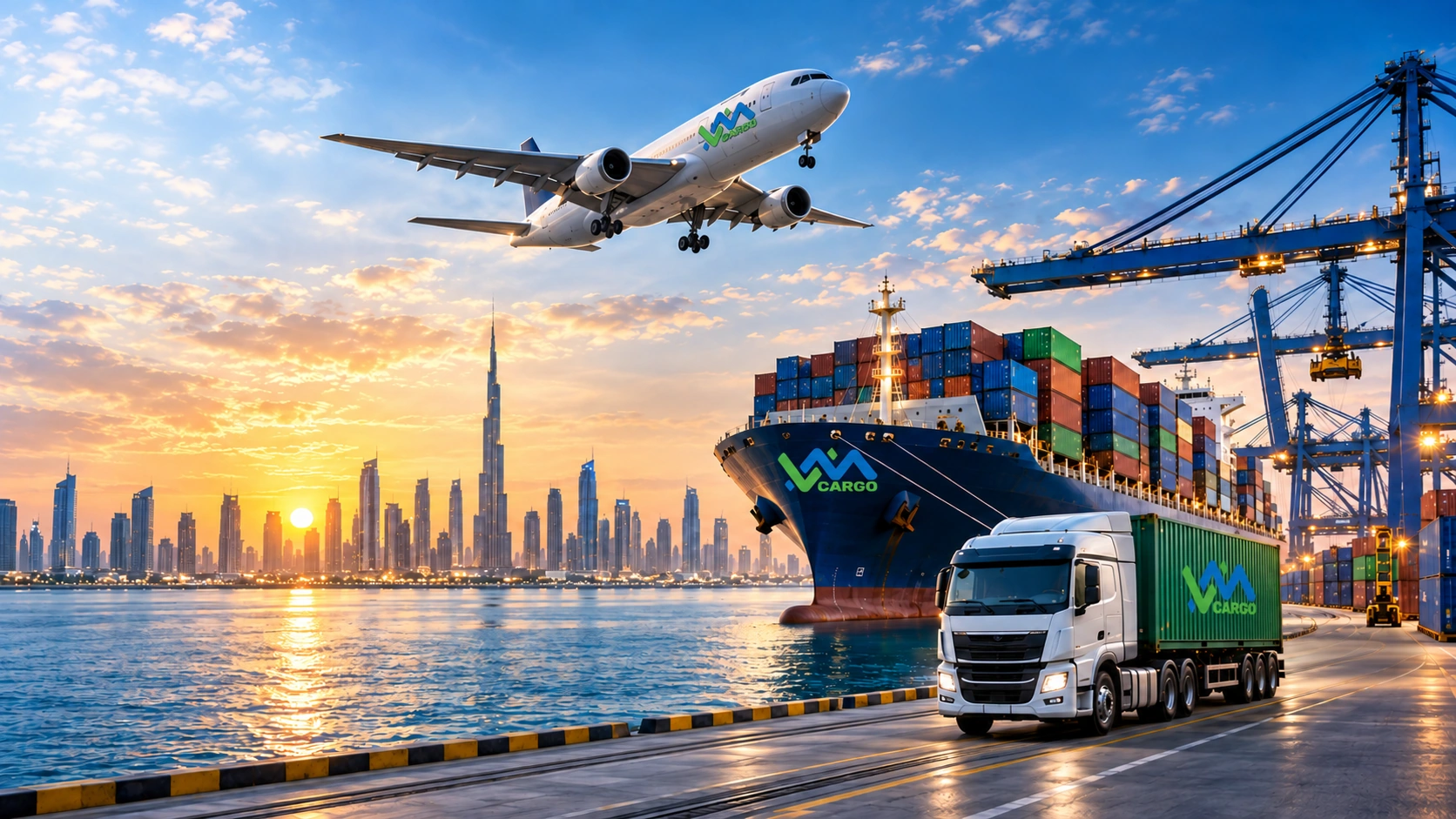 Air, sea and road logistics connected through Dubai