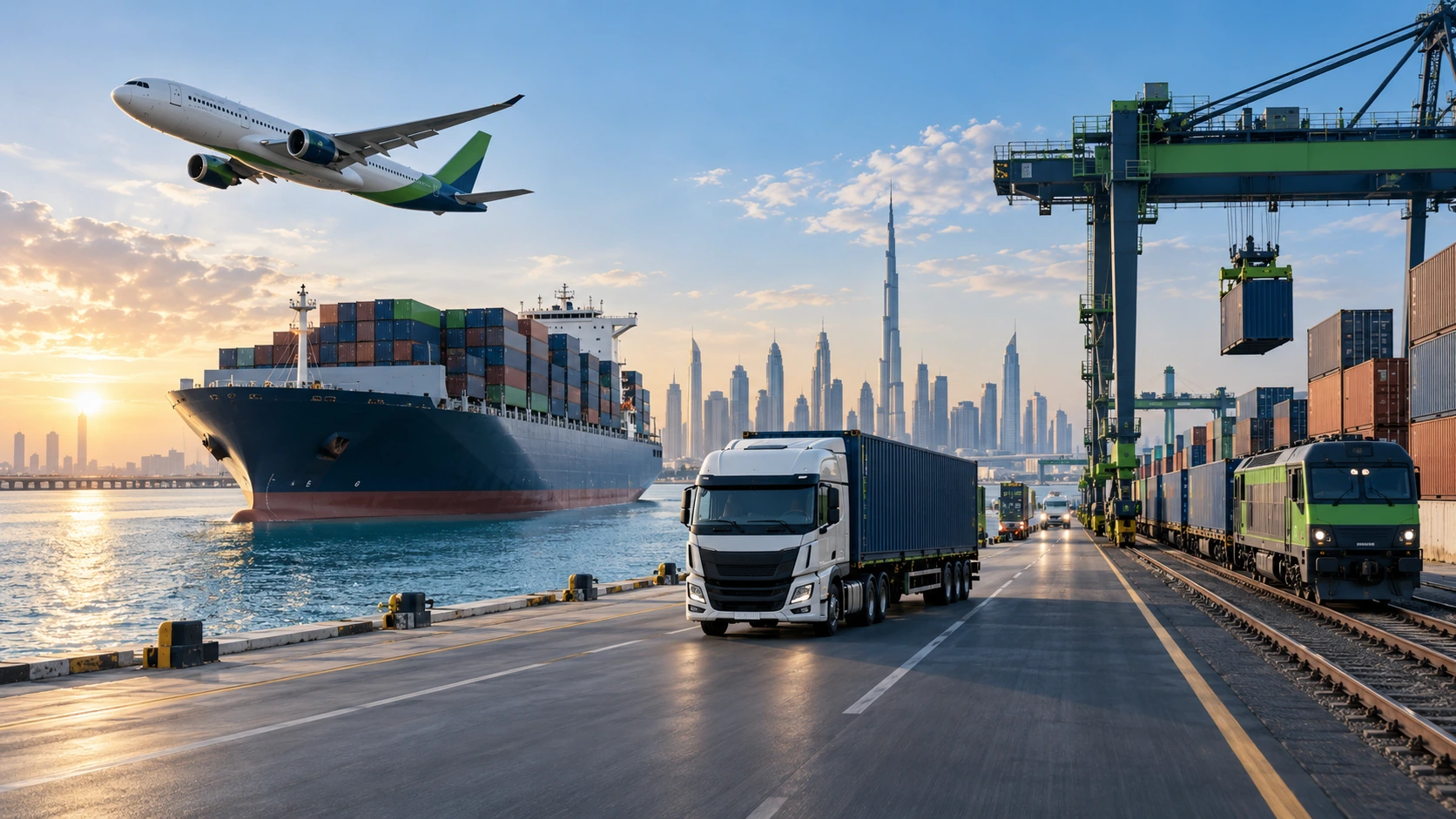Multimodal air sea road logistics